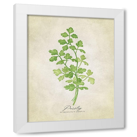 Parsley vintage White Modern Wood Framed Art Print by Laiz Blursbyai, Rosana