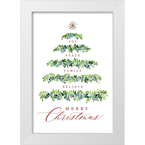 Christmas tree of wishes White Modern Wood Framed Art Print by Laiz Blursbyai, Rosana