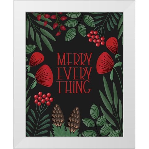 Merry everything in black White Modern Wood Framed Art Print by Laiz Blursbyai, Rosana