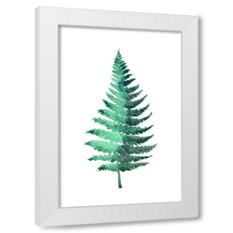 Watercolor fern White Modern Wood Framed Art Print by Laiz Blursbyai, Rosana