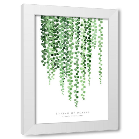 Watercolor string of pearls White Modern Wood Framed Art Print by Laiz Blursbyai, Rosana