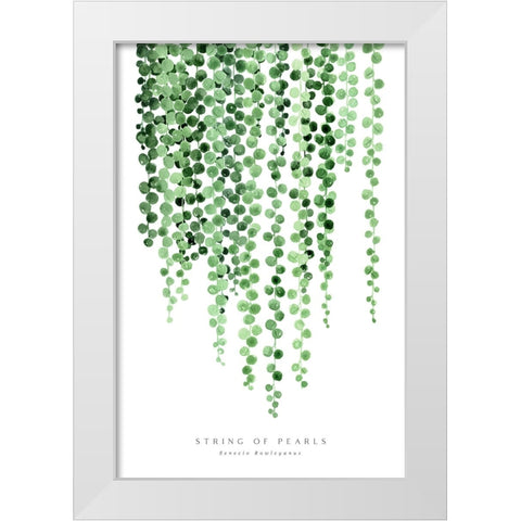 Watercolor string of pearls White Modern Wood Framed Art Print by Laiz Blursbyai, Rosana