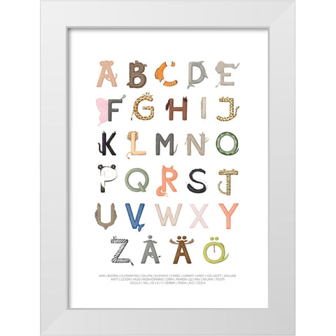 DjurbokstAcver White Modern Wood Framed Art Print by Eleonora, Aminah