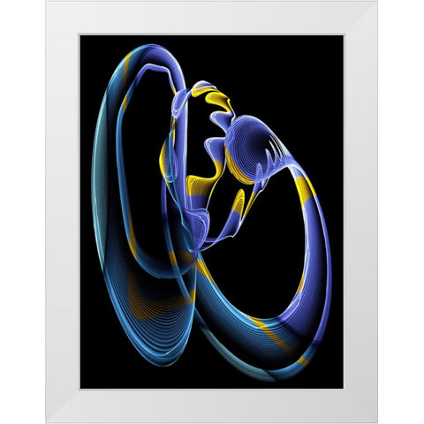 Earphone White Modern Wood Framed Art Print by Mystic Number