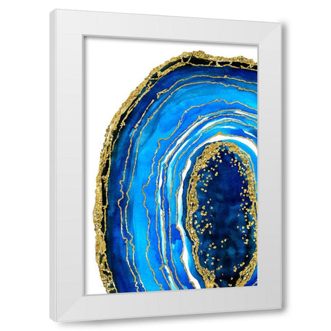 Cobalt blue geode White Modern Wood Framed Art Print by Blursbyai, Rosana Laiz