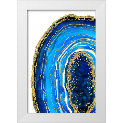 Cobalt blue geode White Modern Wood Framed Art Print by Blursbyai, Rosana Laiz