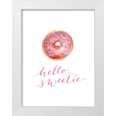 Hello sweetie White Modern Wood Framed Art Print by Laiz Blursbyai, Rosana