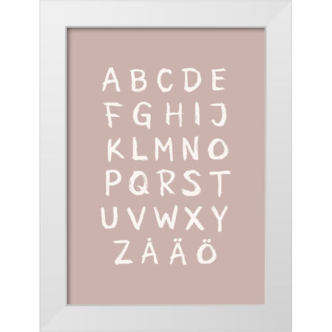ABC Toothy Rosa White Modern Wood Framed Art Print by Eleonora, Aminah
