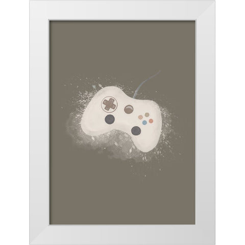 Gamer Splash Neutral White Modern Wood Framed Art Print by Eleonora, Aminah