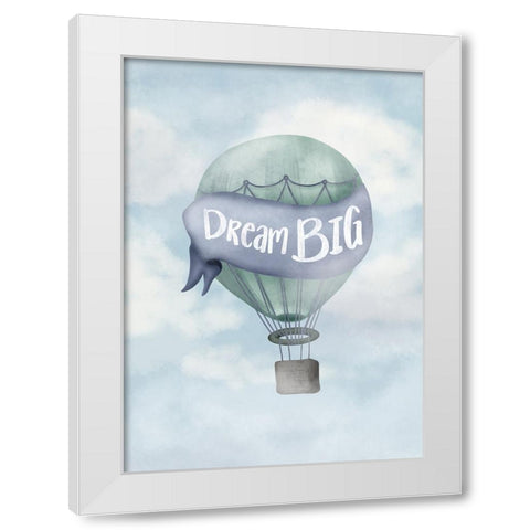 Dream Big Blue White Modern Wood Framed Art Print by Eleonora, Aminah