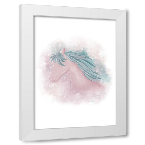 Dreamy Horse White Modern Wood Framed Art Print by Eleonora, Aminah
