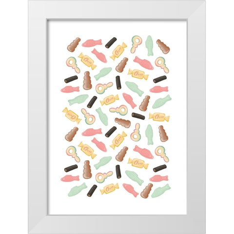 Godis White Modern Wood Framed Art Print by Eleonora, Aminah