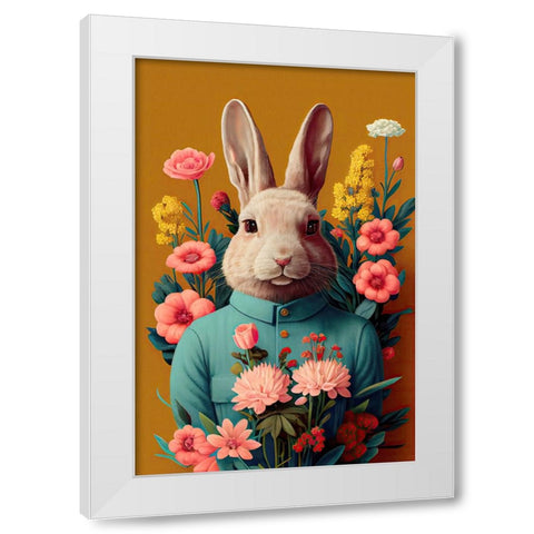 Mr Easter Bunny White Modern Wood Framed Art Print by Treechild