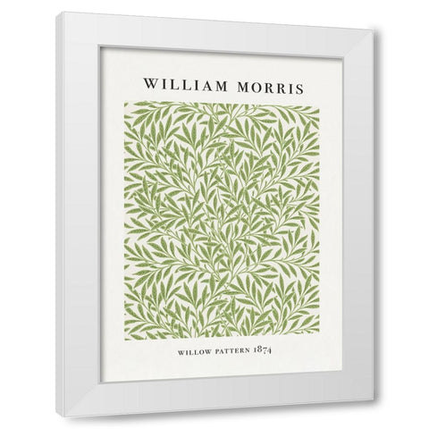 Willow Pattern White Modern Wood Framed Art Print by Pictufy