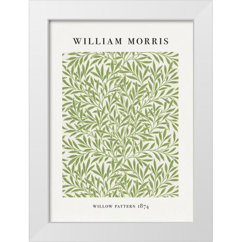 Willow Pattern White Modern Wood Framed Art Print by Pictufy