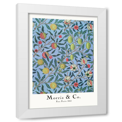 Four Fruits White Modern Wood Framed Art Print by Pictufy