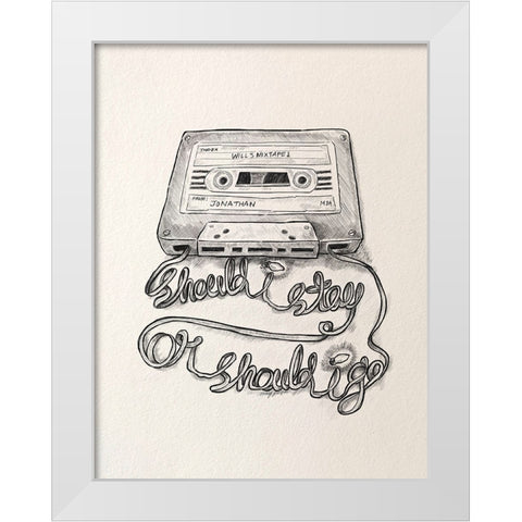 Should I stay or Should I go? White Modern Wood Framed Art Print by Joseph, Mary