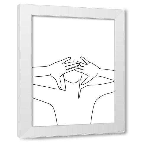 Palila White Modern Wood Framed Art Print by Laiz Blursbyai, Rosana