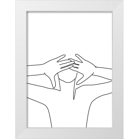 Palila White Modern Wood Framed Art Print by Laiz Blursbyai, Rosana