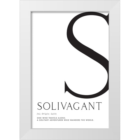Solivagant definition typography art White Modern Wood Framed Art Print by Laiz Blursbyai, Rosana