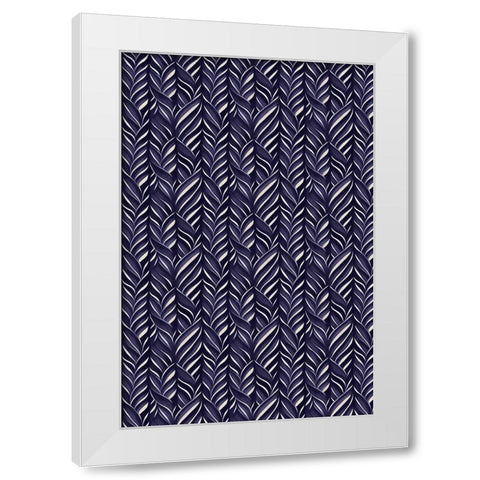 Indigo Blue Pattern White Modern Wood Framed Art Print by Treechild