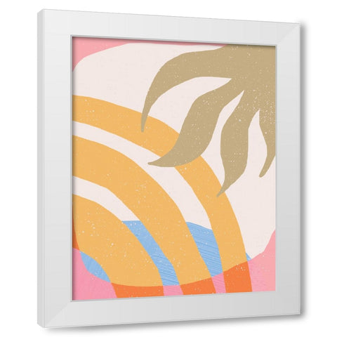 Sun and Botanics White Modern Wood Framed Art Print by Demir, Aylin