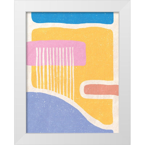 Geometrical Face White Modern Wood Framed Art Print by Demir, Aylin