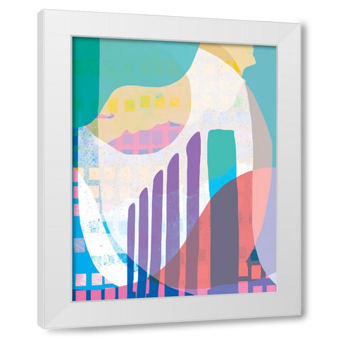 Colorful City White Modern Wood Framed Art Print by Demir, Aylin