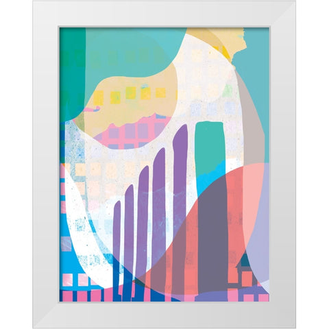 Colorful City White Modern Wood Framed Art Print by Demir, Aylin