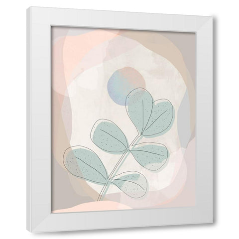 Leafy Hues White Modern Wood Framed Art Print by Demir, Aylin