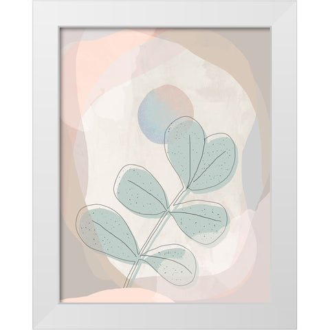 Leafy Hues White Modern Wood Framed Art Print by Demir, Aylin