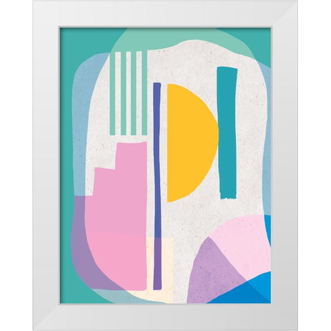 Geometrical Illusions White Modern Wood Framed Art Print by Demir, Aylin