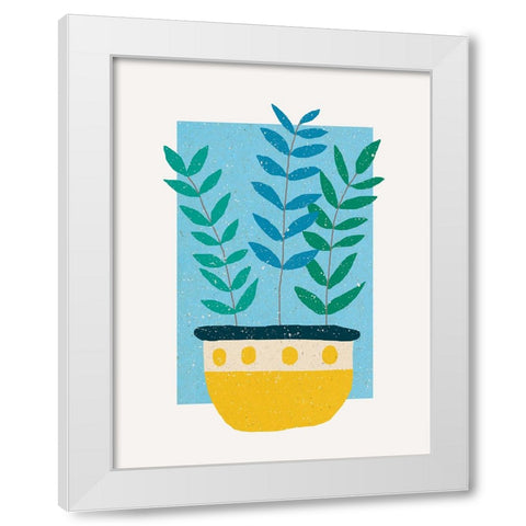 Plant a Blue Sky White Modern Wood Framed Art Print by Demir, Aylin
