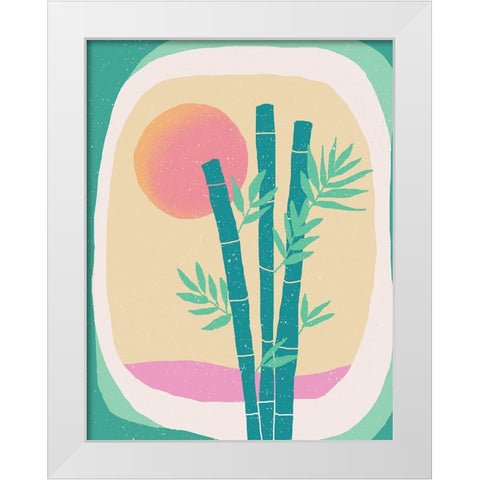 Bamboo in the Desert White Modern Wood Framed Art Print by Demir, Aylin