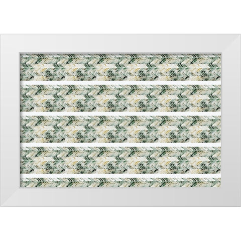 Green Beige Pattern White Modern Wood Framed Art Print by Treechild