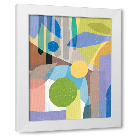 Colorful Pattern White Modern Wood Framed Art Print by Demir, Aylin