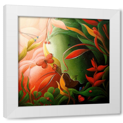 Mother Nature White Modern Wood Framed Art Print by Mukherjee, Dhananjoy