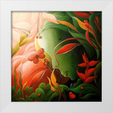 Mother Nature White Modern Wood Framed Art Print by Mukherjee, Dhananjoy