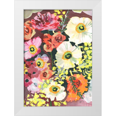 White Anemones White Modern Wood Framed Art Print by Zwara, Ania