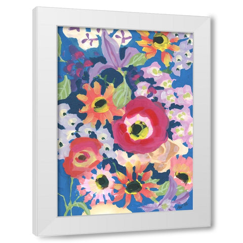 Viva MAgenta Poppy White Modern Wood Framed Art Print by Zwara, Ania