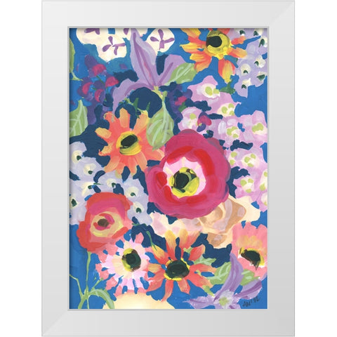 Viva MAgenta Poppy White Modern Wood Framed Art Print by Zwara, Ania