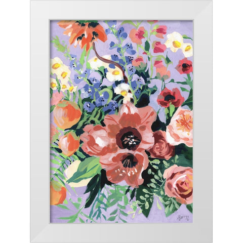 Tropical Bouqet White Modern Wood Framed Art Print by Zwara, Ania