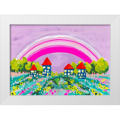 Opera Rose Rainbow White Modern Wood Framed Art Print by Zwara, Ania