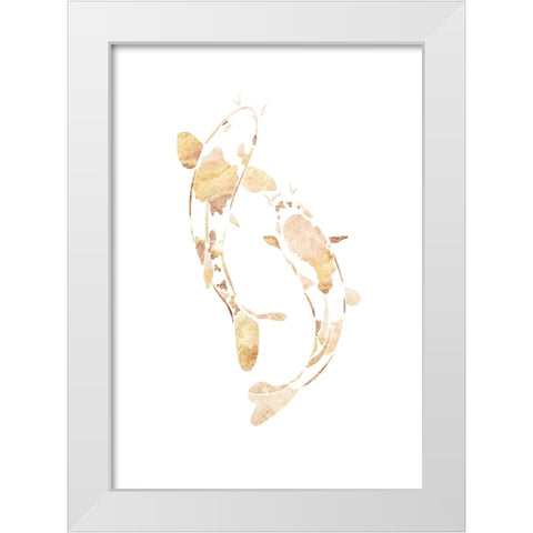 Gold koi fish silhouettes White Modern Wood Framed Art Print by Manovski, Sarah