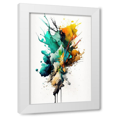 Colorful fluidity White Modern Wood Framed Art Print by Mauro