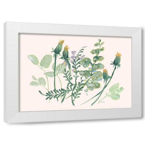 Closed Dandelions White Modern Wood Framed Art Print by Zwara, Ania
