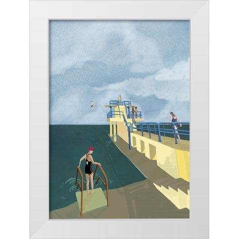 Blackrock-Salthill-Galway Ireland Art Print White Modern Wood Framed Art Print by Trudgett, Charlotte