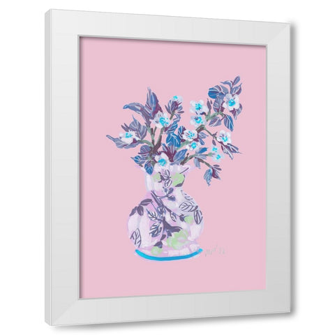 Apple Blossom - Pink White Modern Wood Framed Art Print by Zwara, Ania