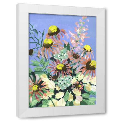 Echinacea Blue Sky White Modern Wood Framed Art Print by Zwara, Ania