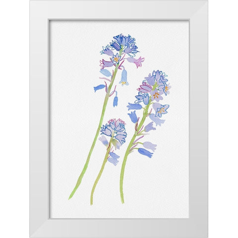 Spanish bluebell or Hyacinthoides hispanica botanical painting White Modern Wood Framed Art Print by Kata Botanical